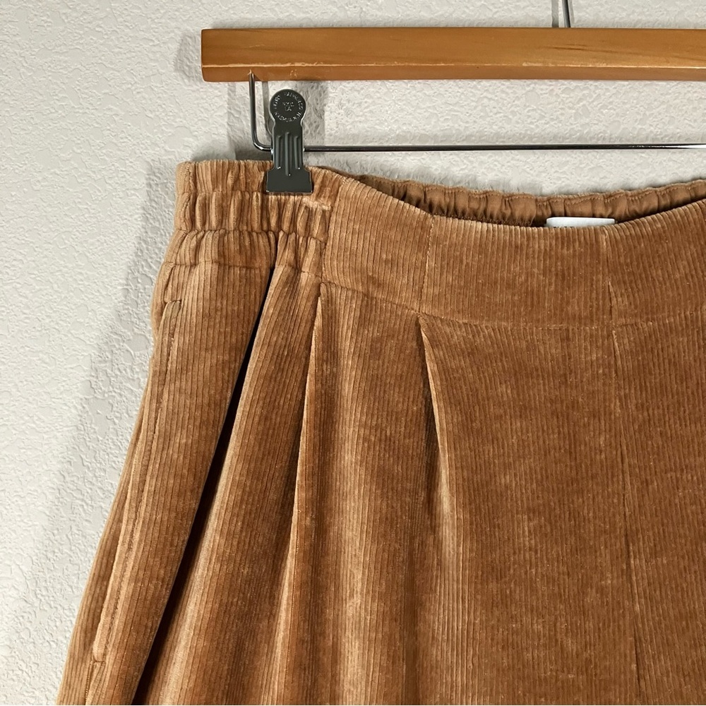 MADEWELL Wide Leg Cropped Pants XL Corduroy Velour Pull-On Academia Loungewear - Picture 8 of 12